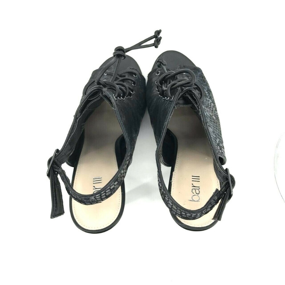 Bar III Adalia Open Lace Up Snakeskin Heels Sz 9.5 - Picture 6 of 8